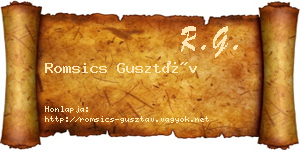Romsics Gusztáv névjegykártya