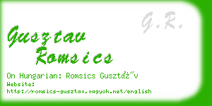 gusztav romsics business card